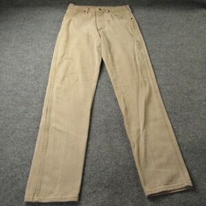 Vintage Wrangler Jeans Men 33x36 Beige Tan Cowboy Cut Made USA Denim 90s 31MWZKH